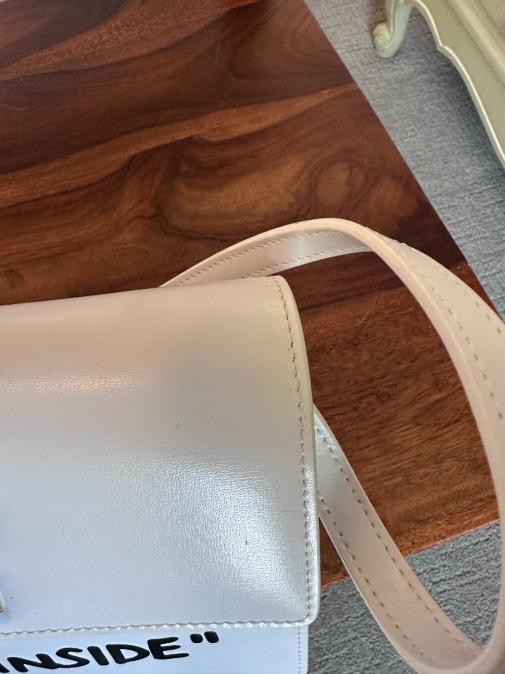 Off-White Jitney 2.0 Leather Shoulder Bag White Black Crossbody - Picture 11 of 13